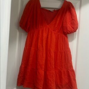 Vibrant orange flowy Dress